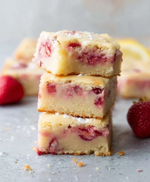 Strawberry Lemon Blondies