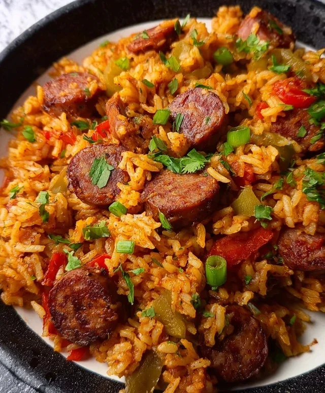 Cajun Sausage and Rice Skillet