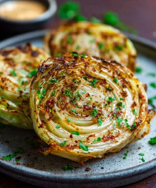 Oven Roasted Garlic Cabbage Steaks