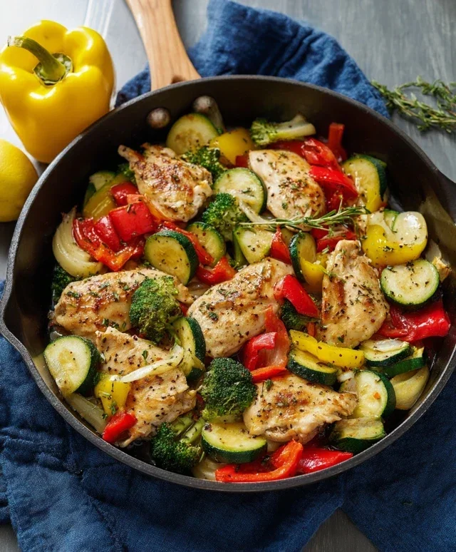 Healthy Chicken and Vegetables Skillet
