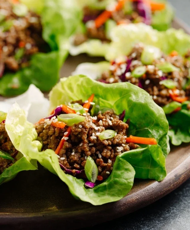 Asian Style Ground Beef Lettuce Wraps