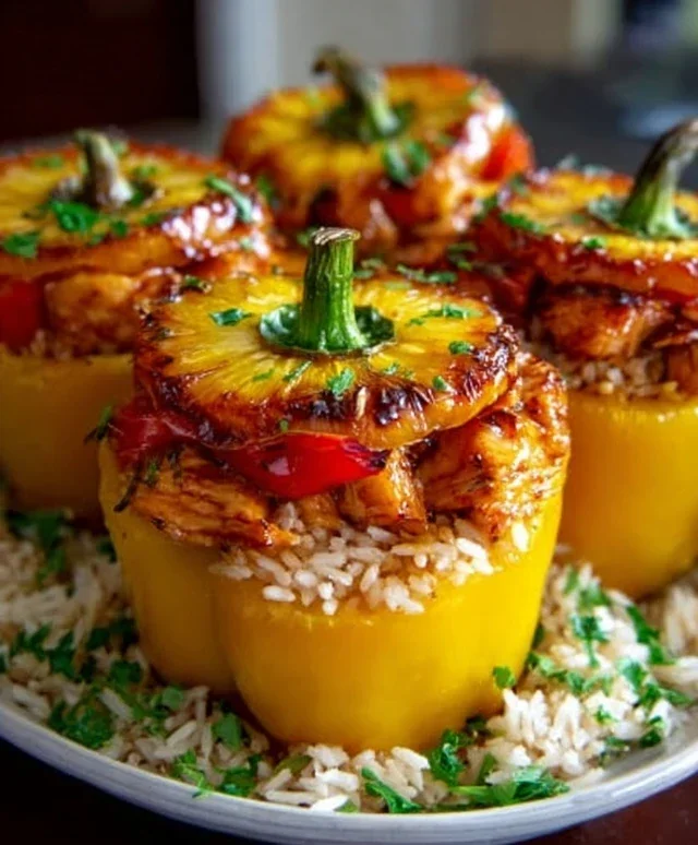 Teriyaki Pineapple Chicken and Rice Stuffed Peppers: A Sweet and Savory Meal
