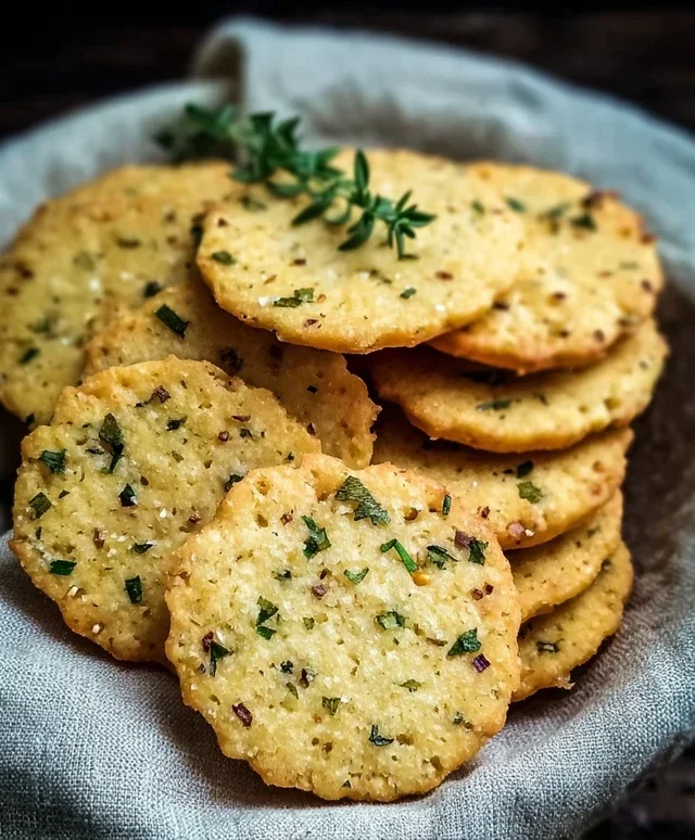 Garlic and Herb Chickpea Flour Snack Crackerss