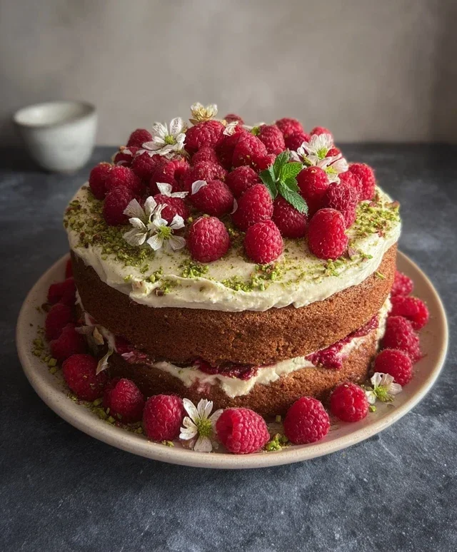 Pistachio Raspberry Cake