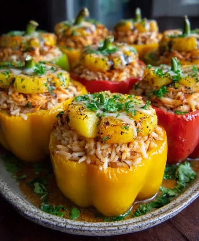 Teriyaki Pineapple Chicken and Rice Stuffed Peppers: A Sweet and Savory Meal