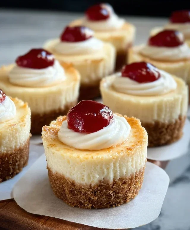 Super Easy Mini Cheesecakes with Vanilla Wafer Crust