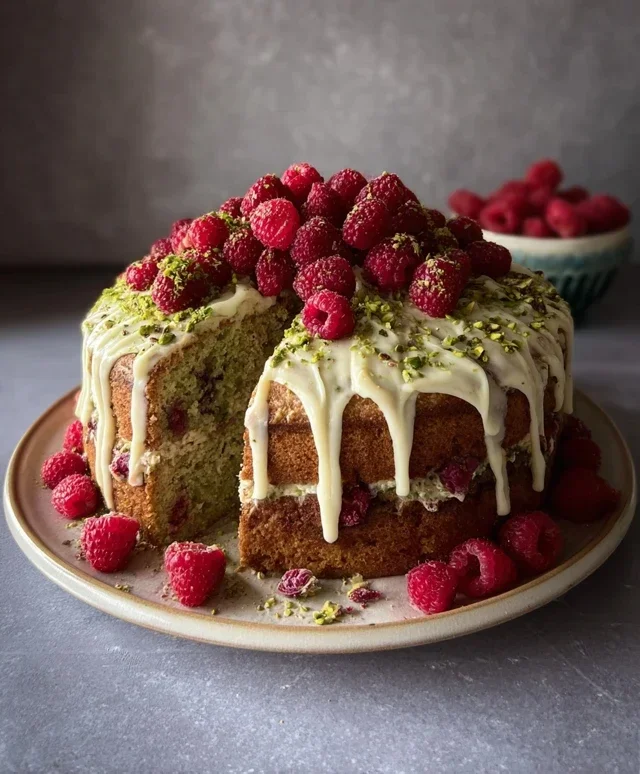 Pistachio Raspberry Cake