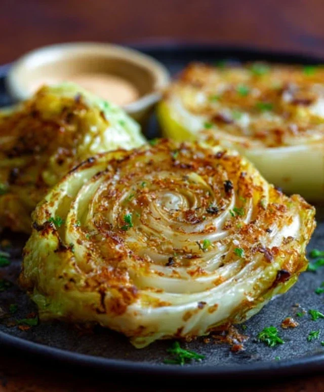 Oven Roasted Garlic Cabbage Steaks