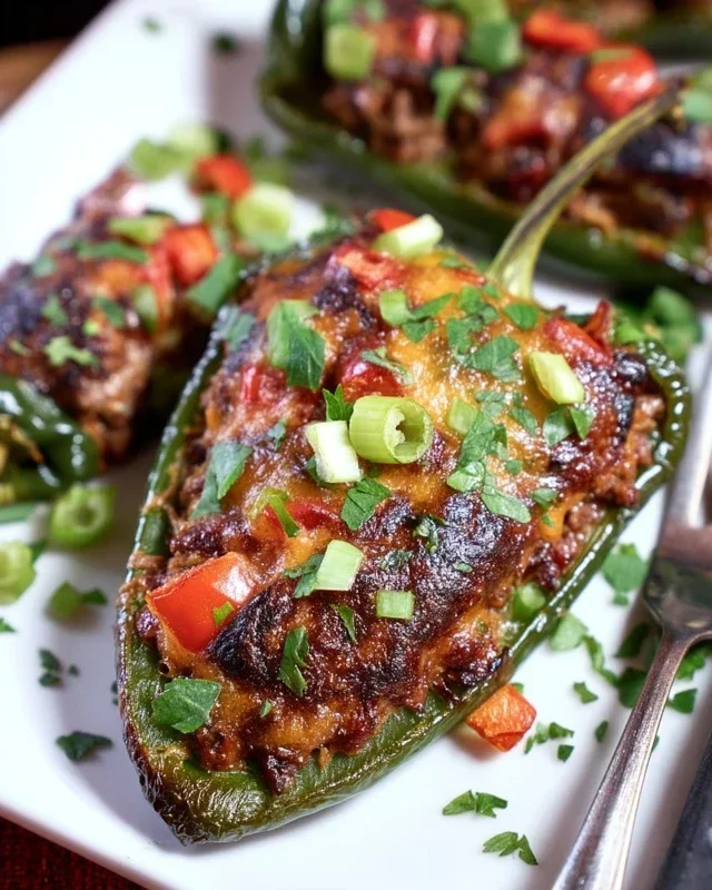 Brisket Stuffed Poblano Peppers