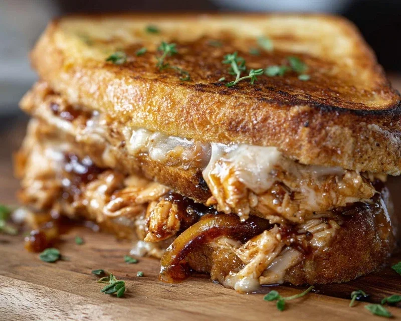 BBQ Chicken Grilled Cheese Sandwich