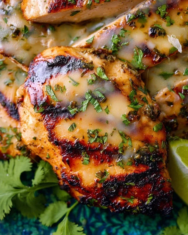 Grilled Salsa Verde Pepper Jack Chicken
