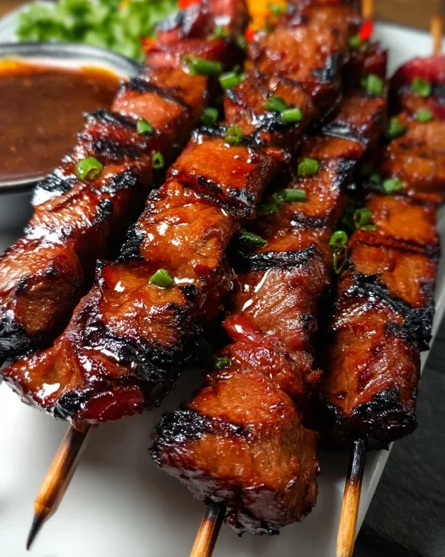 BBQ Beef Skewers with Filipino BBQ Marinade