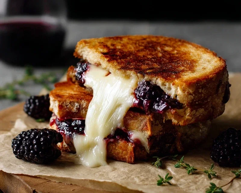 Blackberry Balsamic and Brie Grilled Cheese