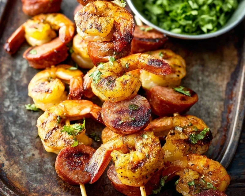 Sausage and Shrimp Kabobs