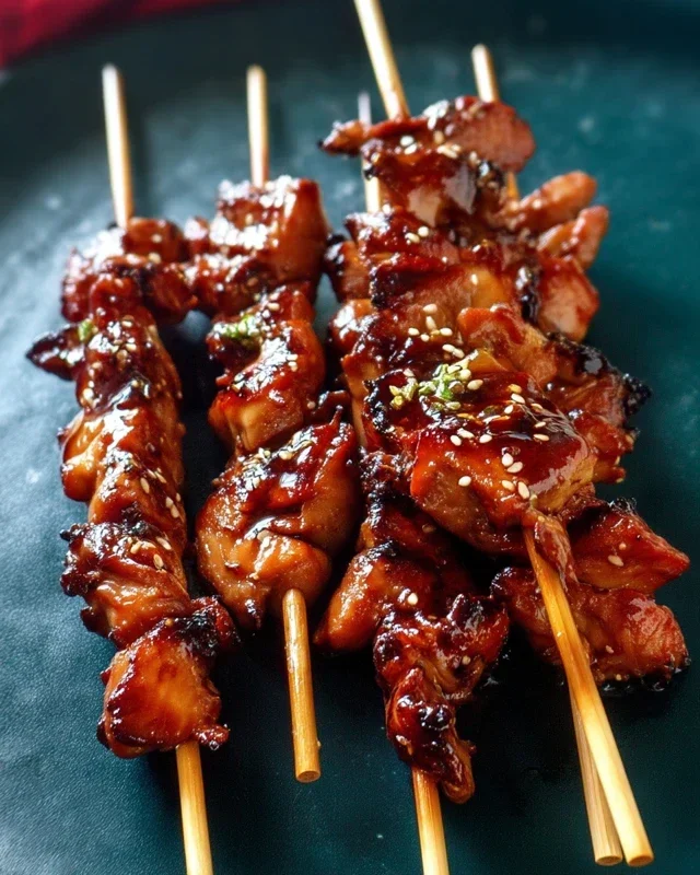 Sticky Bourbon Extract Extract Chicken Skewers