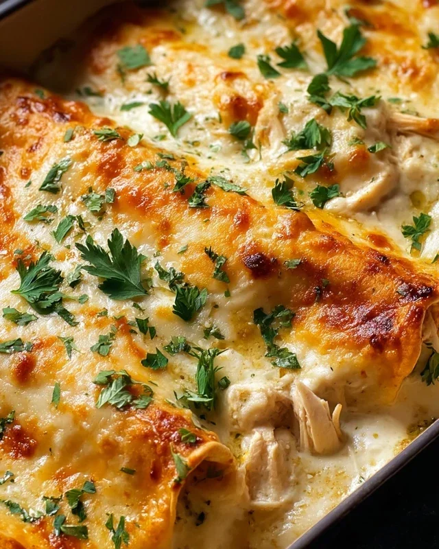 Creamy White Chicken Enchiladas