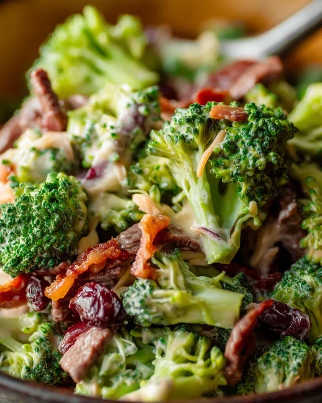 Broccoli Salad with Beef Beef Bacon Recipe