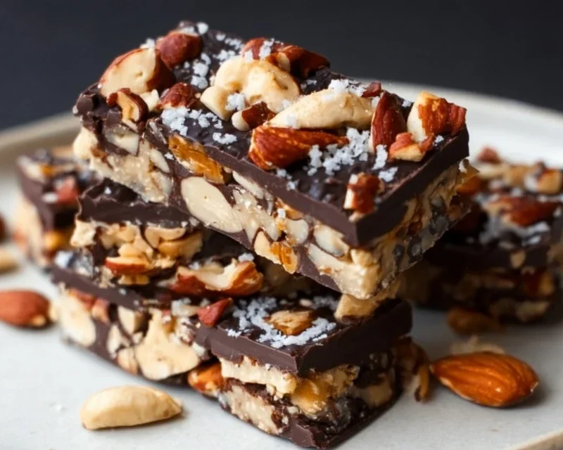 Dark Chocolate and Sea Salt Nut Bars