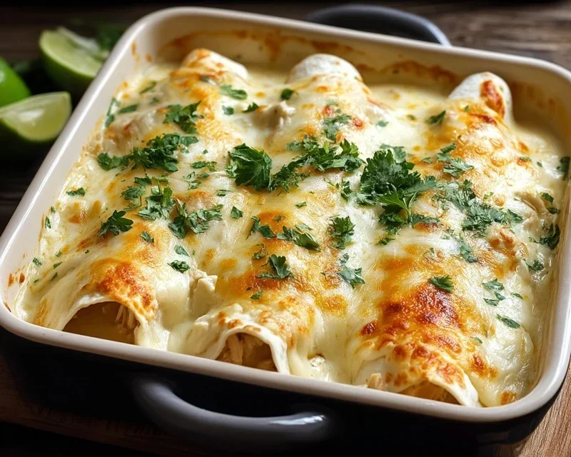Creamy White Chicken Enchiladas