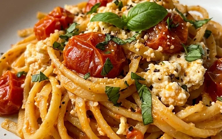 Roasted Tomato and Garlic Ricotta Pasta