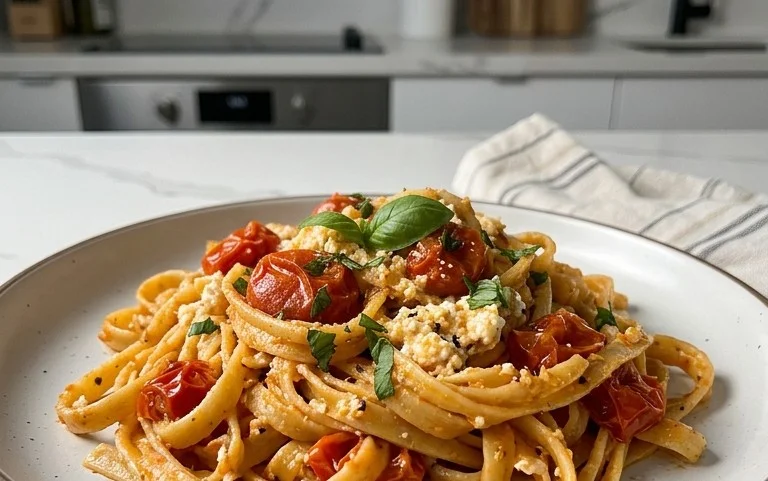 Roasted Tomato and Garlic Ricotta Pasta