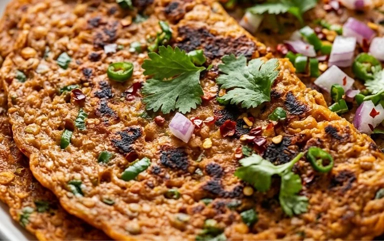 Masoor Dal Chilla | Savory Red Lentil Pancakes