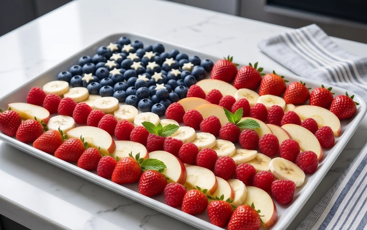 4th of July Fruit Platter Idea | How to Make an American Flag