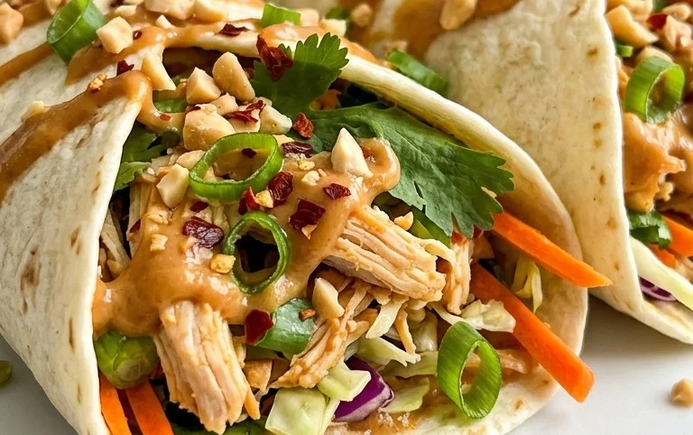Thai Peanut Chicken Wraps