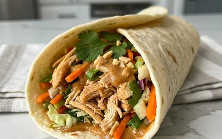 Thai Peanut Chicken Wraps