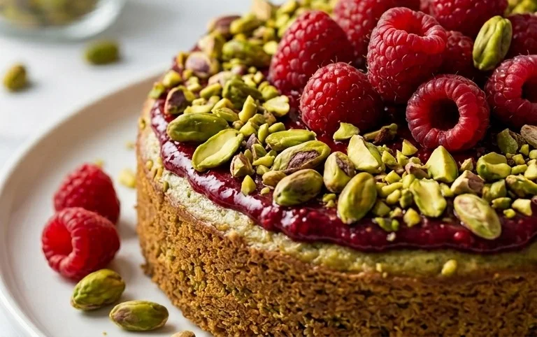 Pistachio Raspberry Cake