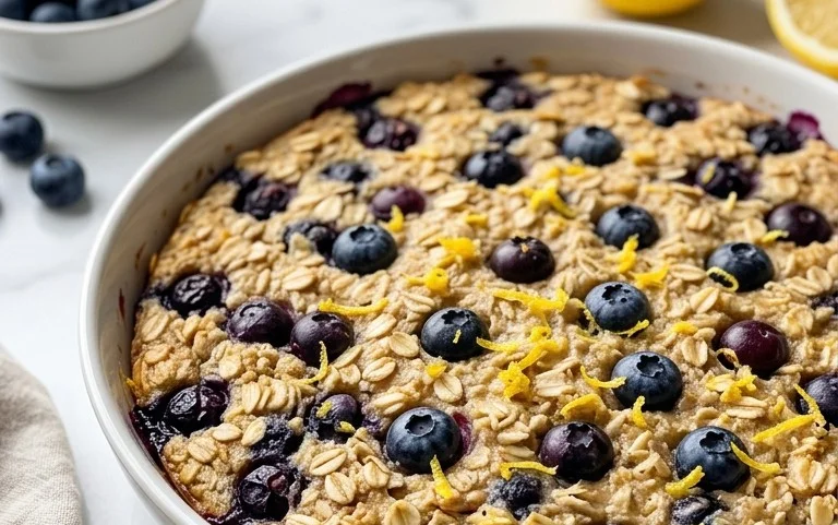 Lemon Blueberry Baked Oats