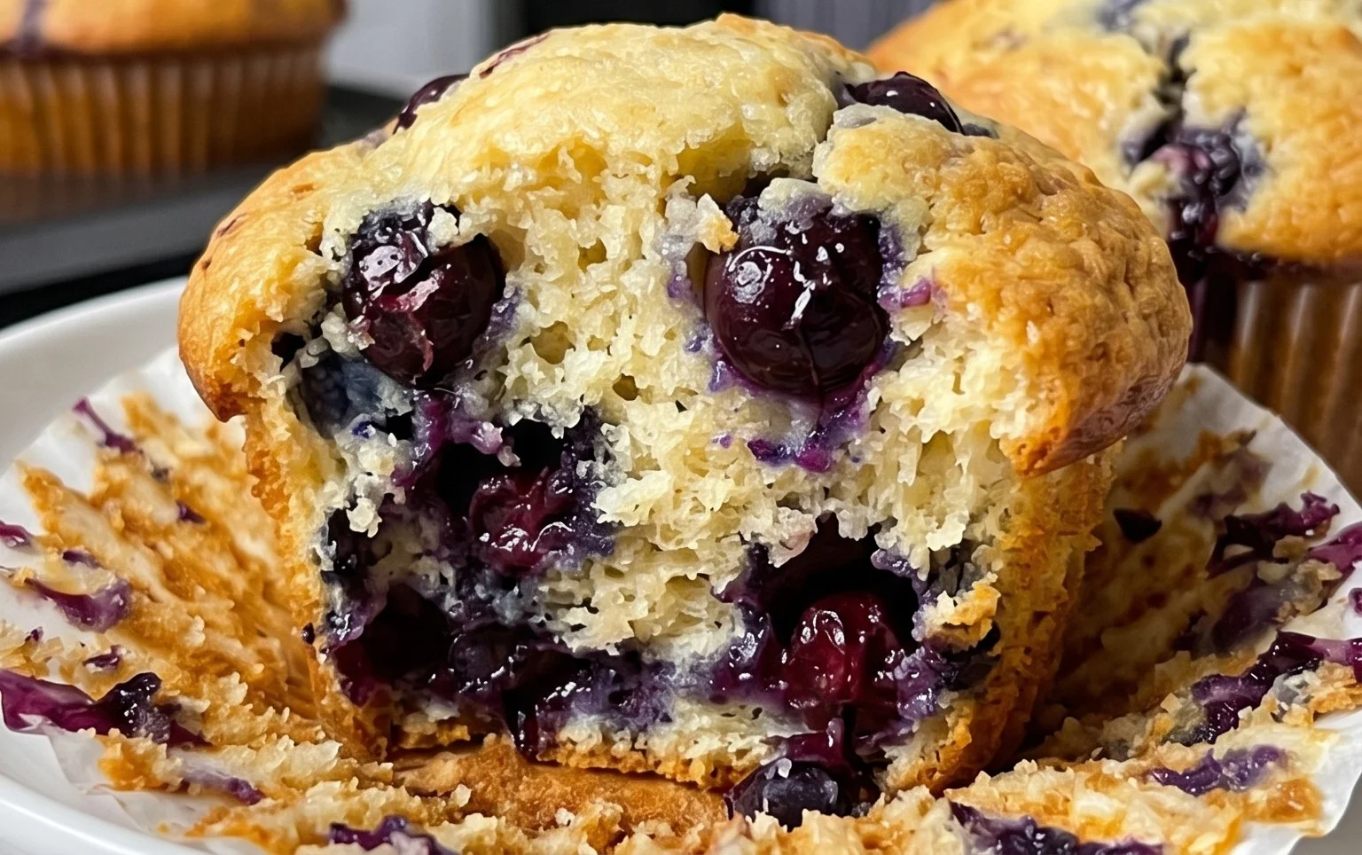 Sour Cream Blueberry Muffins
