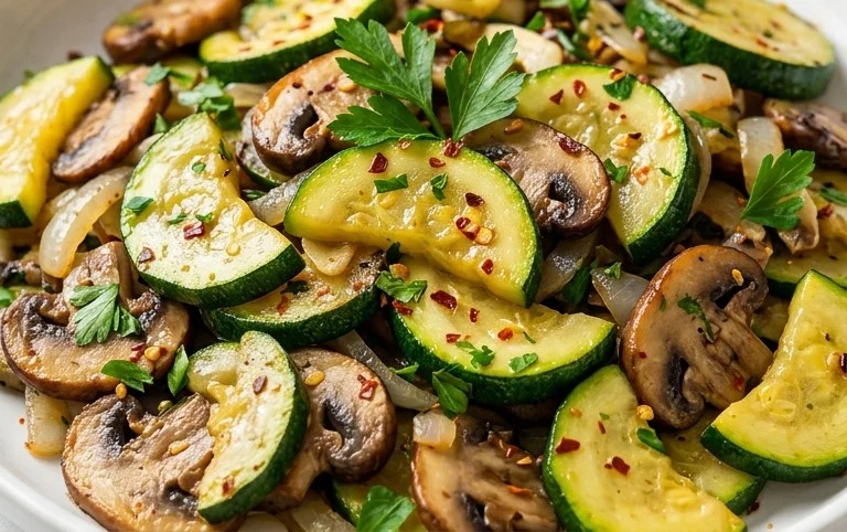 Skillet Zucchini and Mushrooms