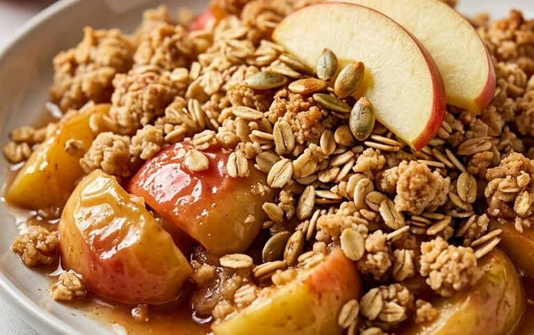 Healthy Breakfast Apple Crum extractble