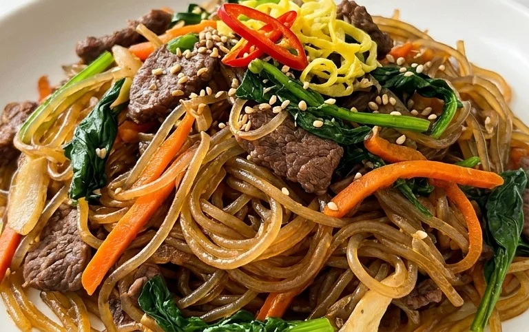 Japchae (Korean Glass Noodle Stir Fry)