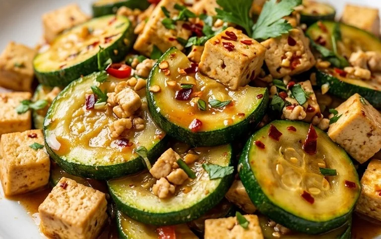 Zucchini Stir Fry With Tofu (Vegan)