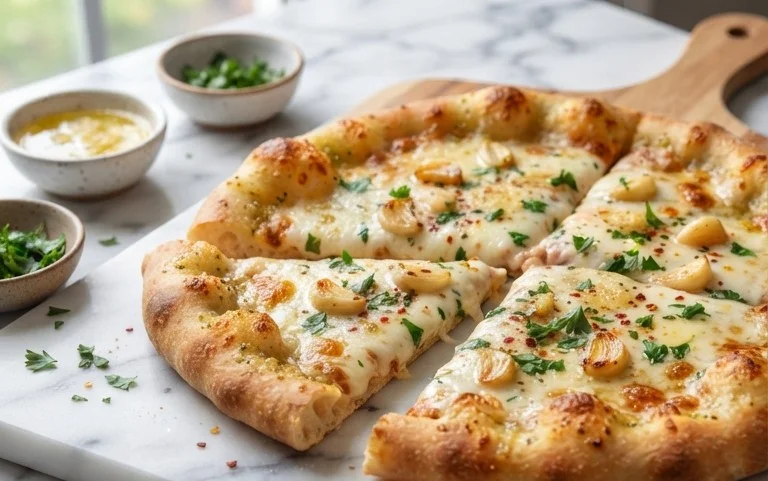 buttery garlic pizza