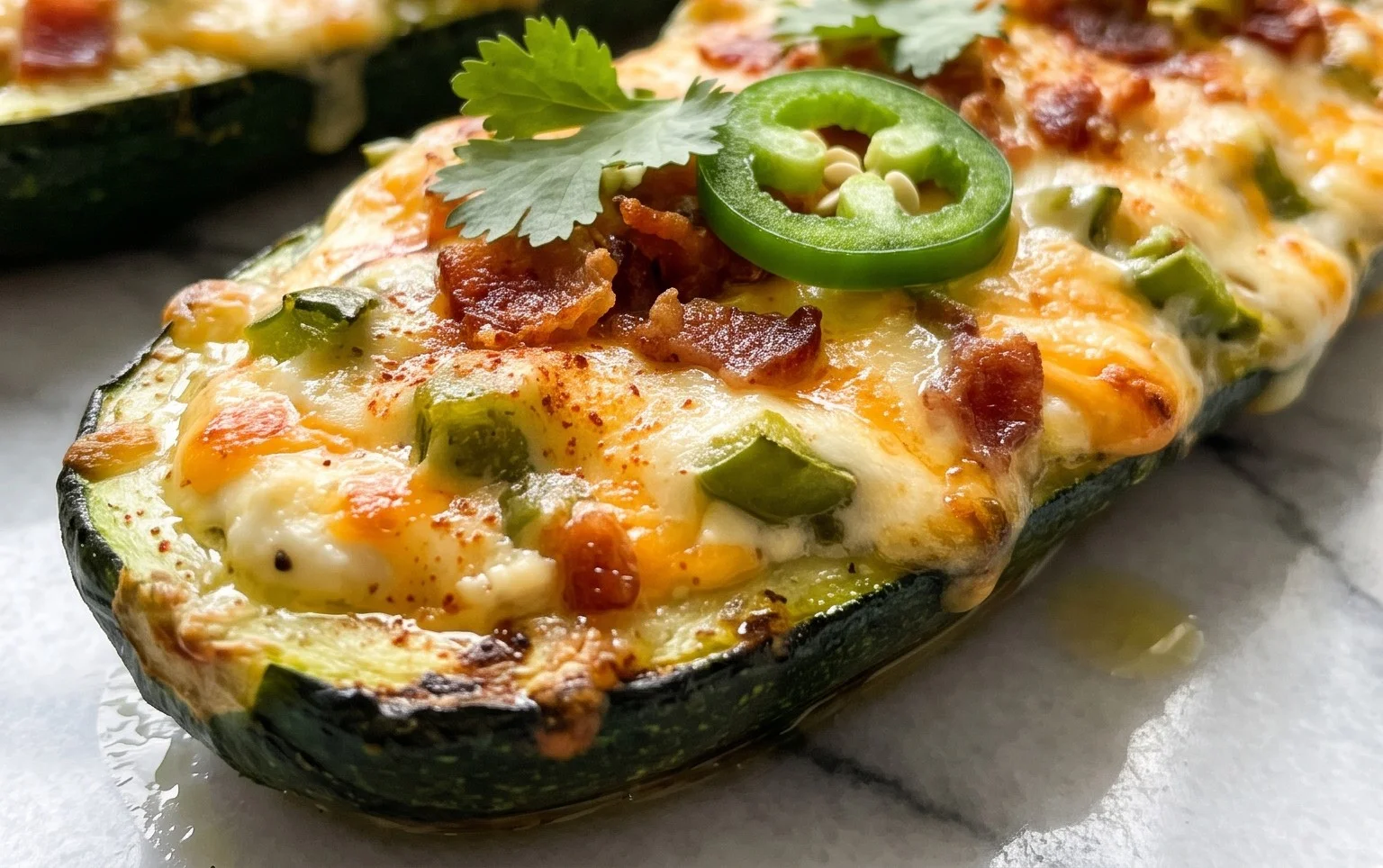Jalapeno Popper Zucchini Boats