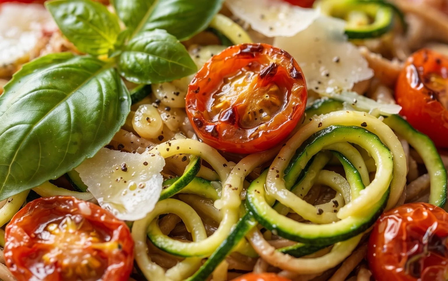 Healthy Tomato Zucchini Pasta