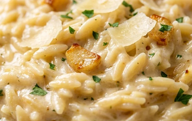 Creamy Garlic Parmesan Orzo