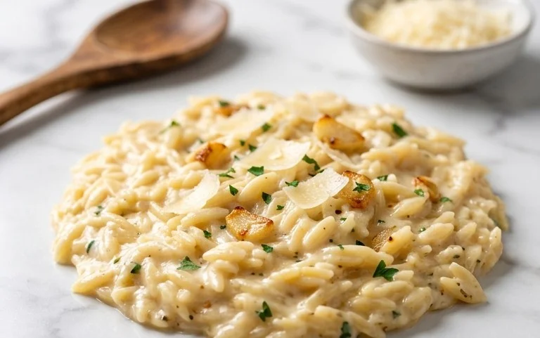 Creamy Garlic Parmesan Orzo