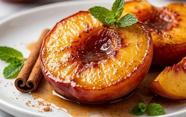 Cinnamon Sugar Baked Peaches