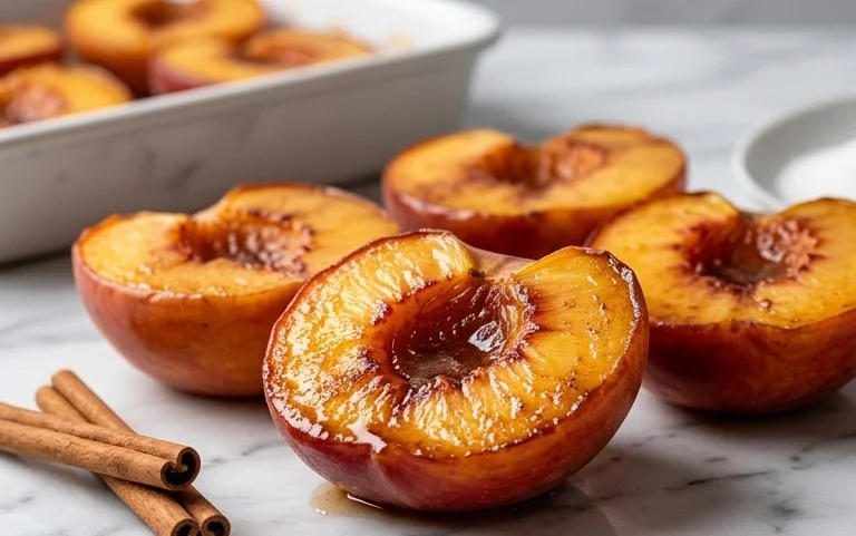 Cinnamon Sugar Baked Peaches