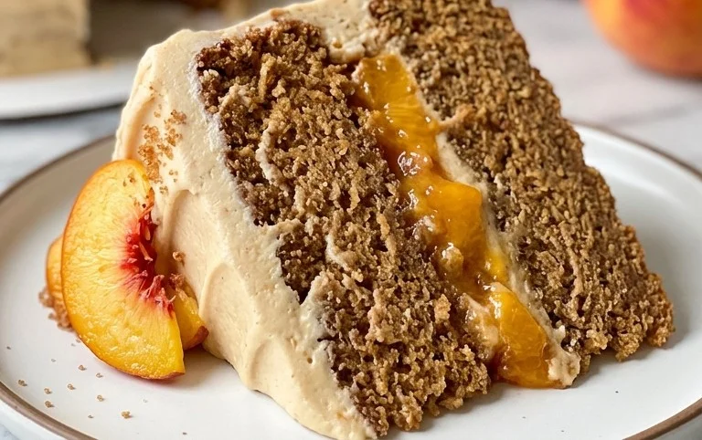 Brown Sugar Layer Cake with Peach Filling