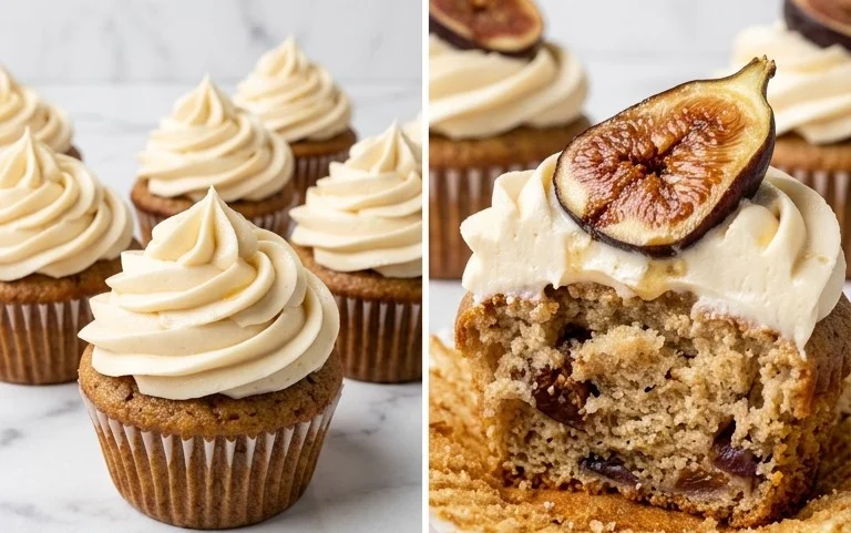 Fig Cupcakes with Honey Cream Cheese Frosting