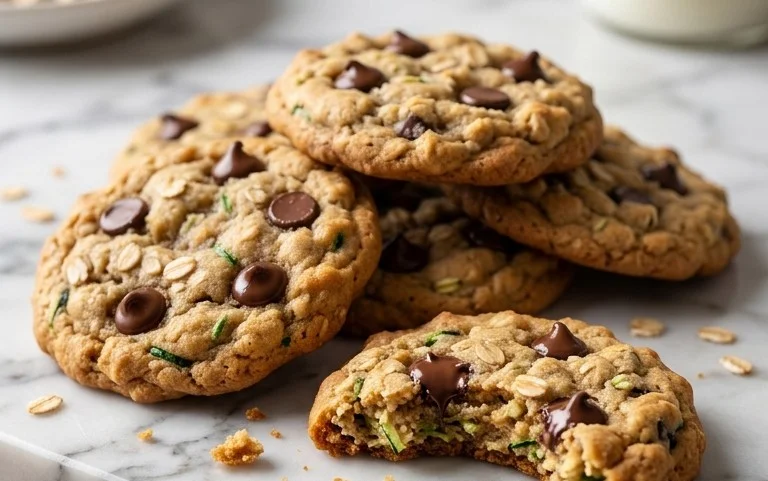 Homemade Zucchini-Oat Chocolate Chip Cookies