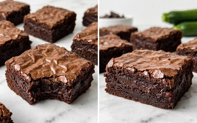 Fudgy Dark Chocolate Zucchini Brownies Recipe