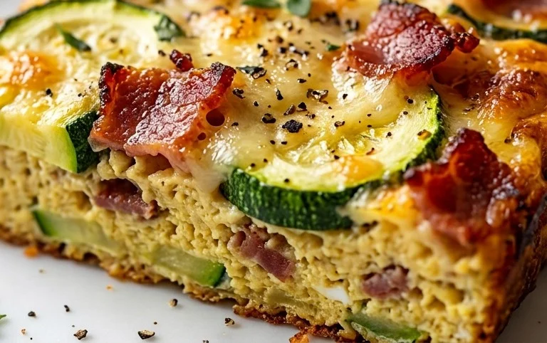 Zucchini and Beef Bacon Slice