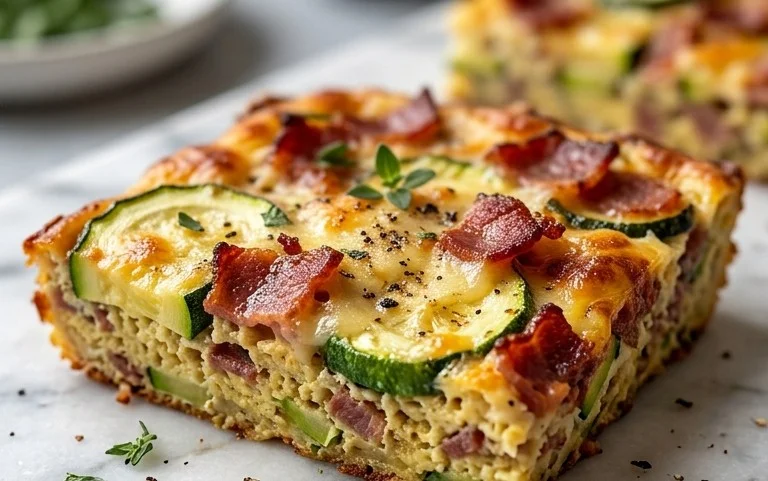 Zucchini and Beef Bacon Slice