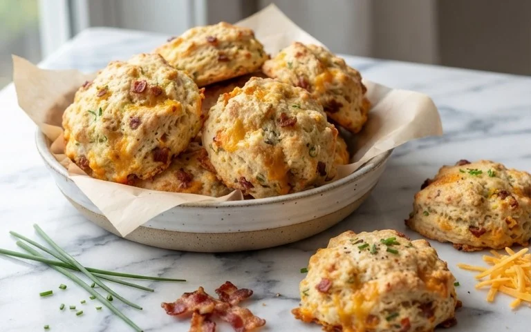 Beef Bacon Cheddar and Chive Scones
